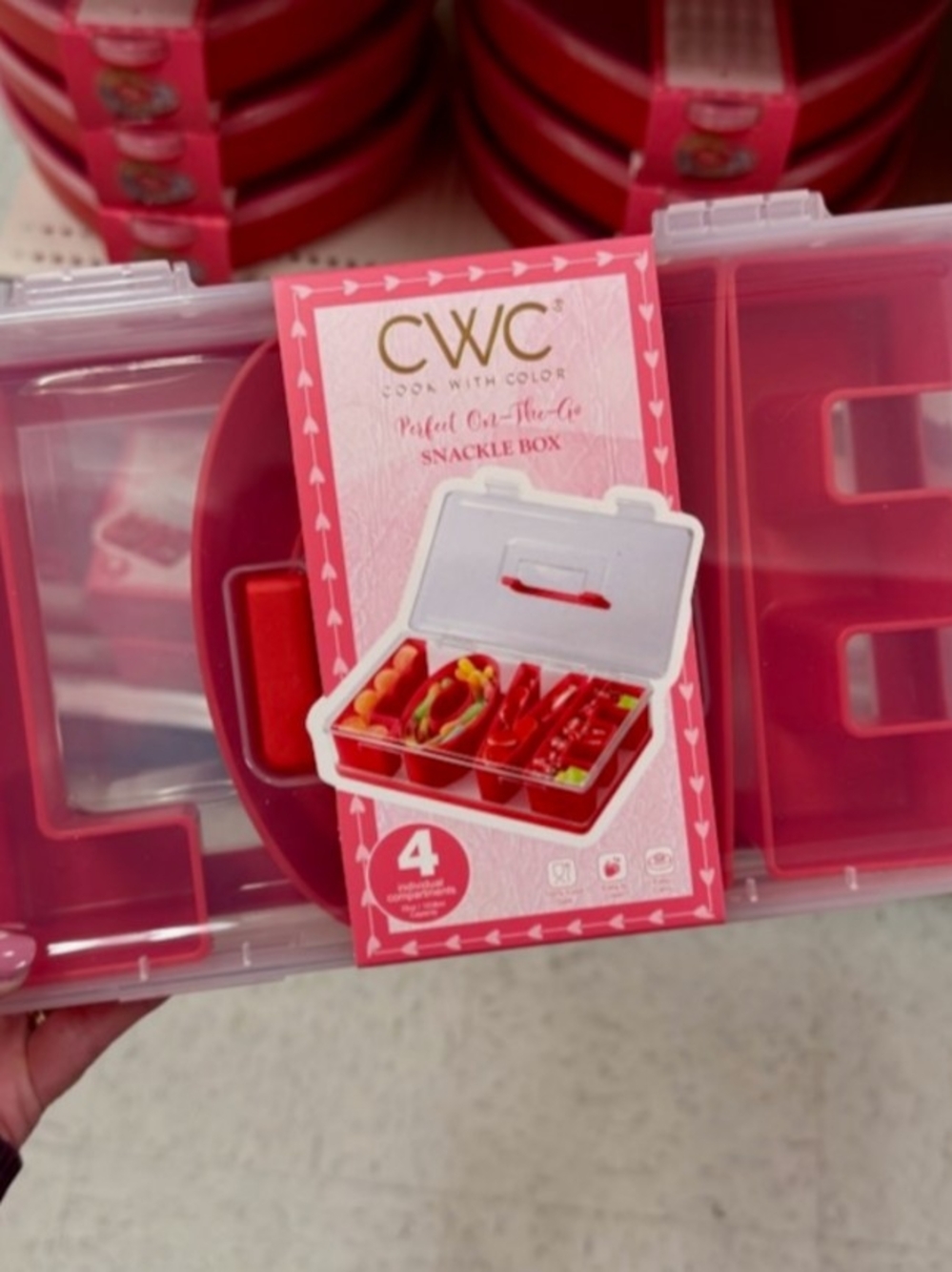 Pink Snackle Box - 4-Compartment Snack Container - Picture 5 of 5